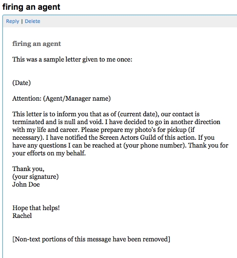 Actor cover letter to agents